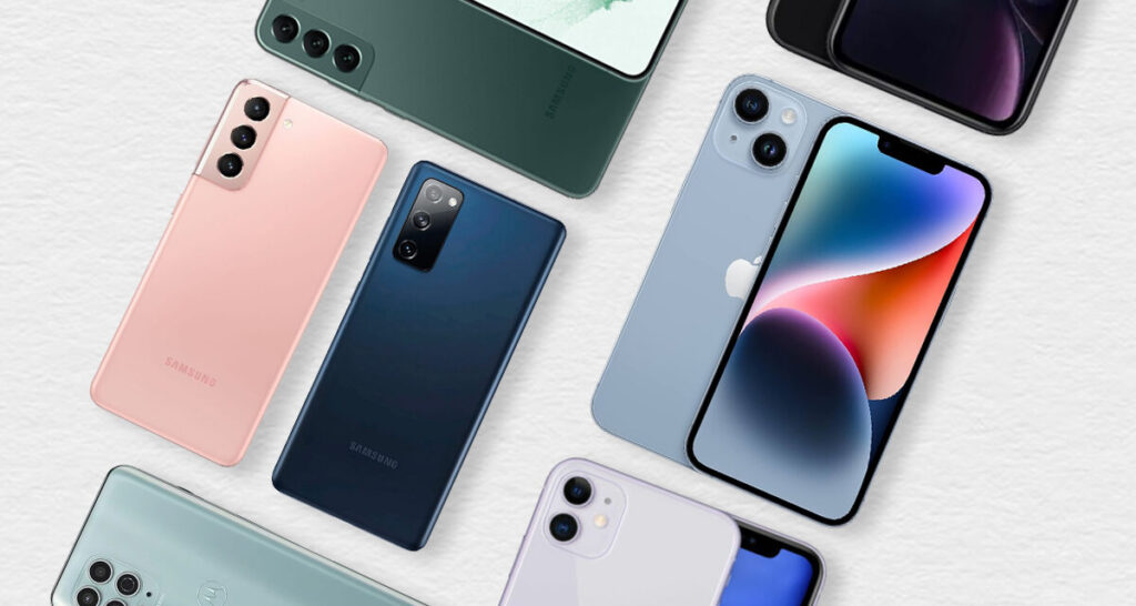 Foto de vários celulares